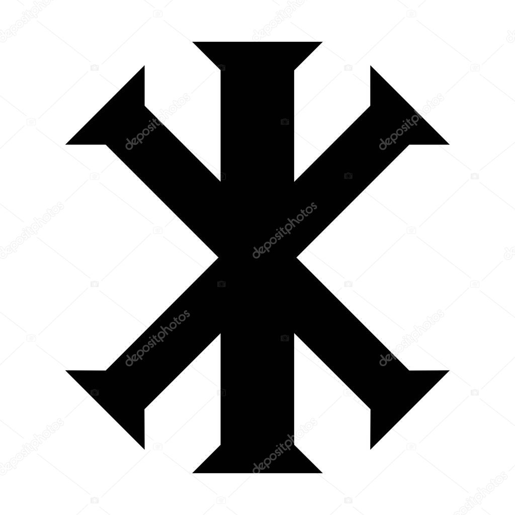 Iota chi cross symbol icon