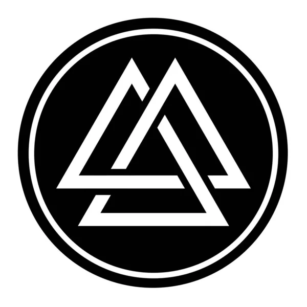 Valknut Symbool Icoon Een Zwarte Cirkel — Stockfoto