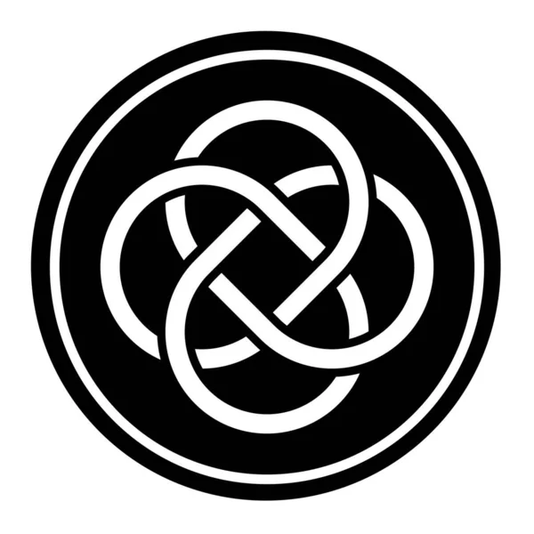 Celtic Knut Symbol Ikon Svart Cirkel — Stockfoto