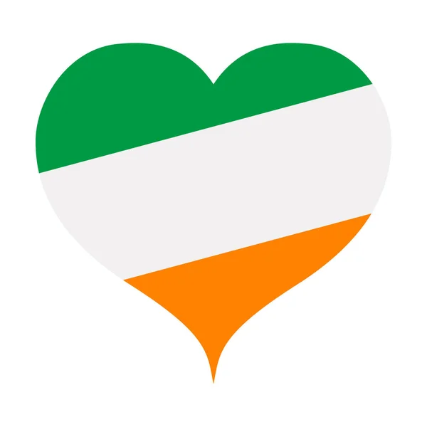 Irish Flag Heart Symbol Icon — Stock Photo, Image