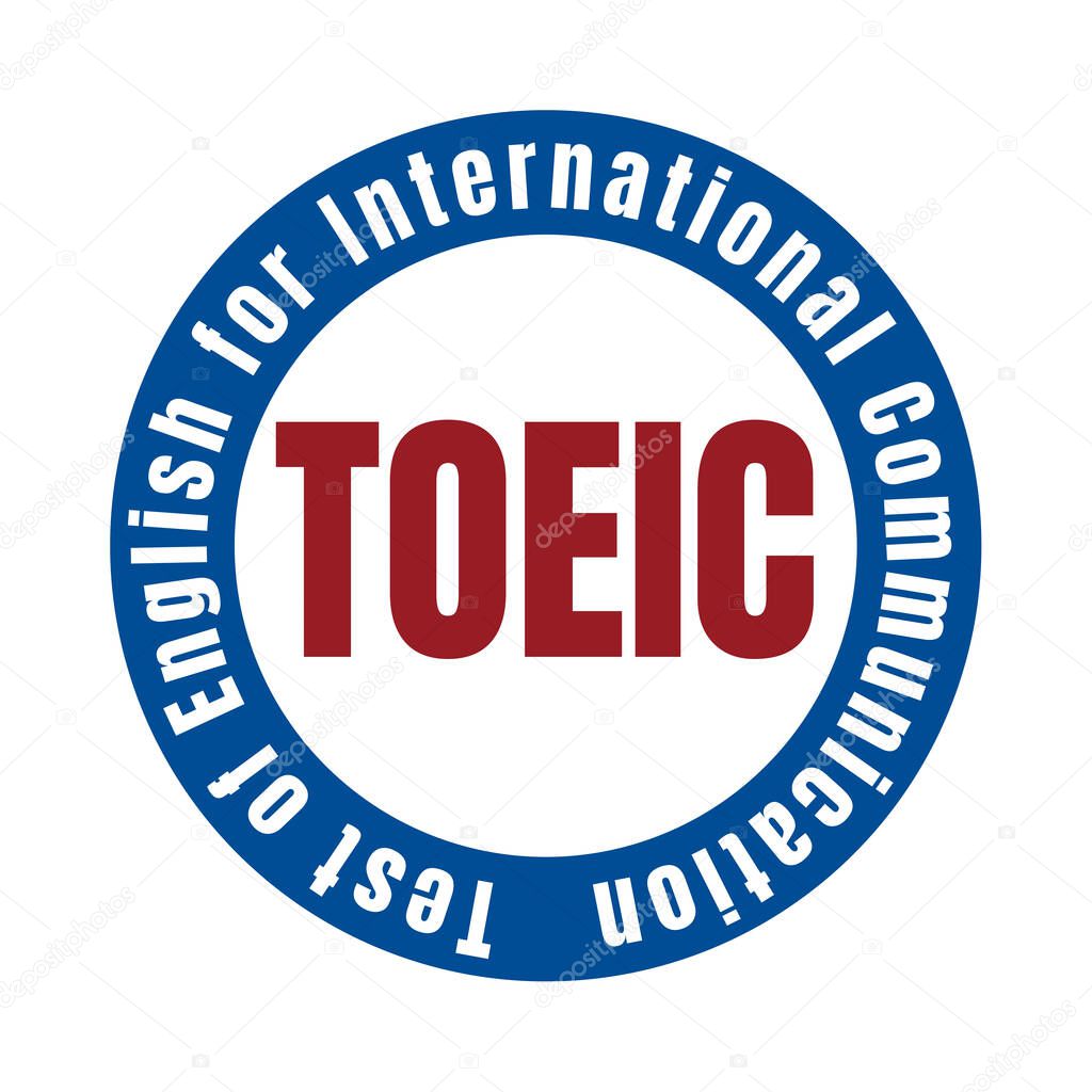 TOEIC test of English for international communication symbol icon