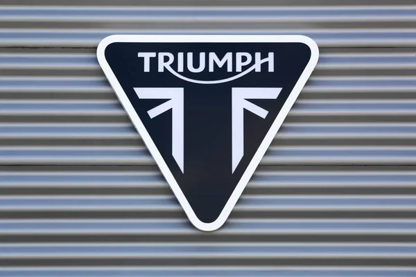 Dardilly France September 2020 Triumph Logo Wall Triumph Motorcycles Largest — Stock Photo, Image