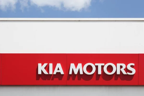 Villefranche Frankreich Juli 2021 Das Schild Von Kia Motors Einer — Stockfoto