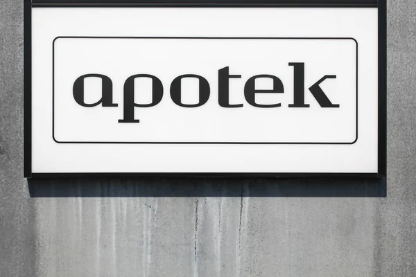 Pharmacy Sign Wall Called Apotek Danish Language — Stock fotografie