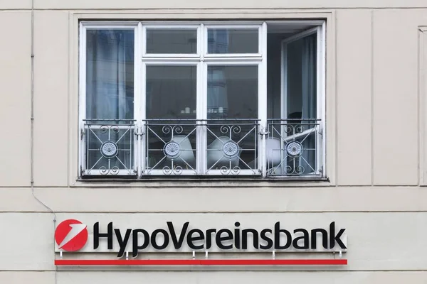 Berlín Alemania Julio 2020 Logotipo Hypovereinsbank Una Pared Hypovereinsbank También — Foto de Stock