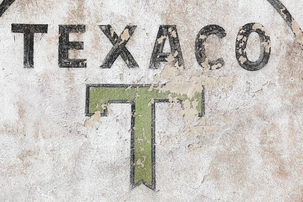 Beaujeu França Julho 2020 Logotipo Retro Texaco Uma Parede Texaco — Fotografia de Stock