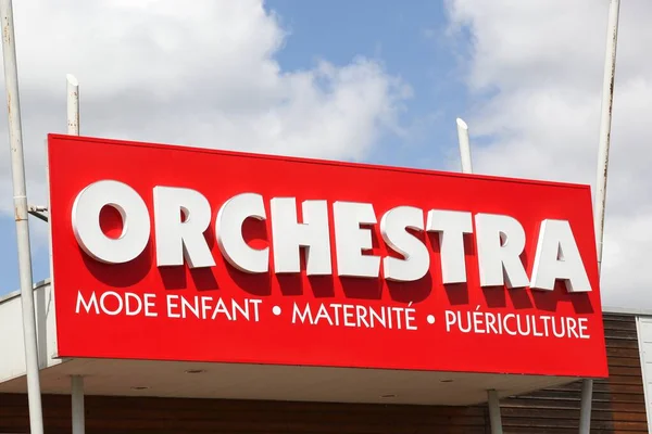 Villefranche France July 2021 Orchestra Sign Front Shop Orchestra French — Stockfoto