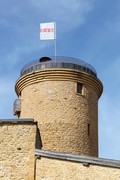 Tower Medieval Village Oingt Beaujolais France — стоковое фото