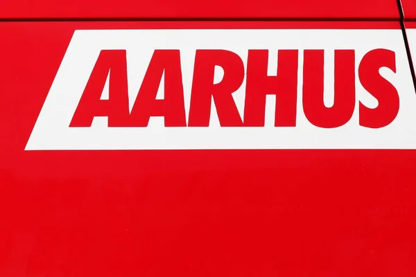 Ortsschild Von Aarhus Einem Fahrzeug — Stockfoto