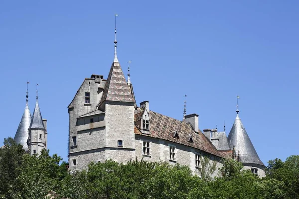 Κάστρο Της Rochepot Στη Βουργουνδία Γαλλία — Φωτογραφία Αρχείου