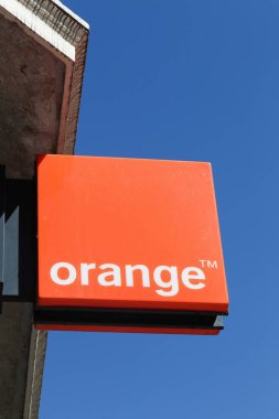 Lyon, France - August 15, 2016: Orange formerly France Telecom, is a French multinational telecommunications corporation. Orange has been the company's main brand for mobile, landline and internet