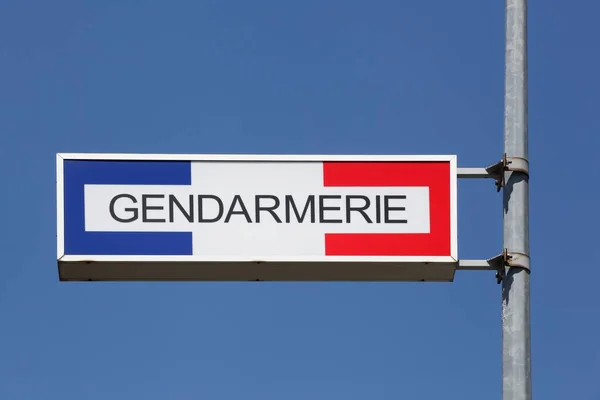 Tecken Franska Gendarmeriet Stolpe — Stockfoto