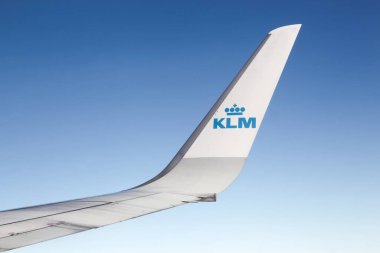 Hollanda - 1 Şubat 2016: KLM Hollanda 'nın bayrak taşıyıcı havayolu şirketi. KLM Air France-KLM grubunun bir parçasıdır.