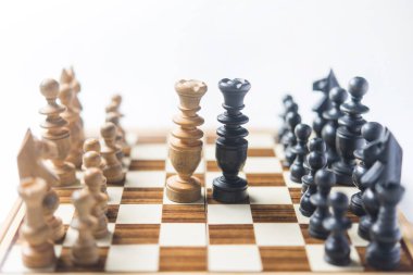 Güzel kız satranç oynuyor.