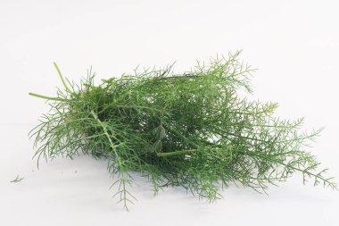 Beyaz arkaplanda taze rezene