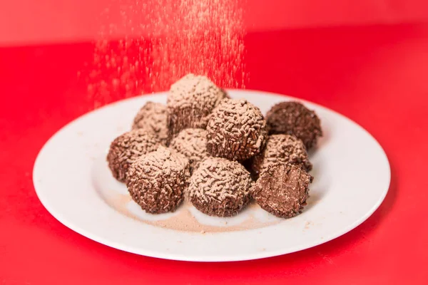 Brigadeiro Typická Sladkost Brazilské Gastronomie — Stock fotografie