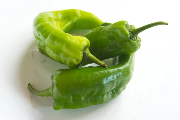 fresh green bell pepper close up