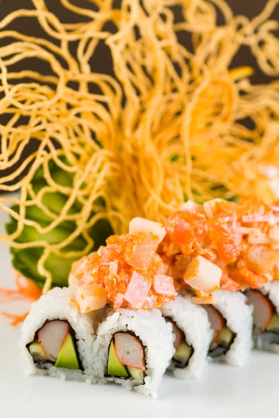 Crab and Salmon Roll — Stock Photo, Image