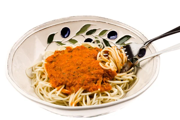 Skål med spaghetti — Stockfoto