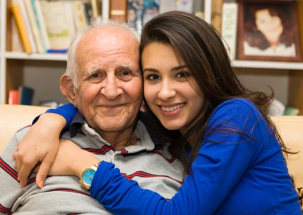 Grandfather and Granddaughter — Stock Photo, Image