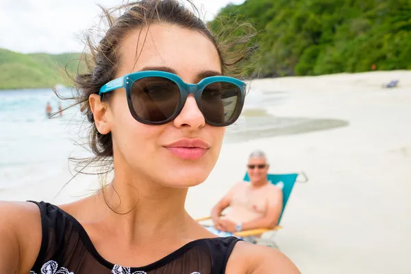 Selfie praia — Fotografia de Stock