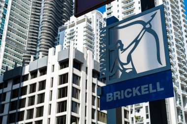 Miami 'nin Brickell semtinde şehir manzarası.