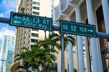 Miami 'nin Brickell semtinde şehir manzarası.