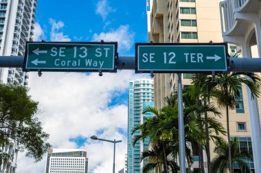 Miami 'nin Brickell semtinde şehir manzarası.