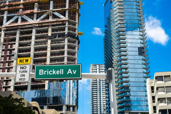 Cityscape Sign View Downtown Brickell District Miami — Stockfoto
