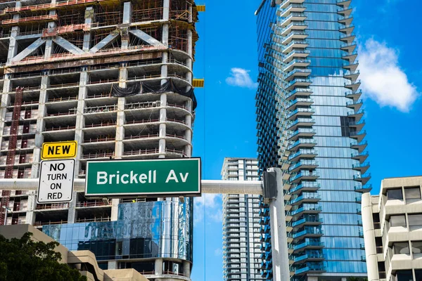 Cityscape Sign View Downtown Brickell District Miami — Foto de Stock