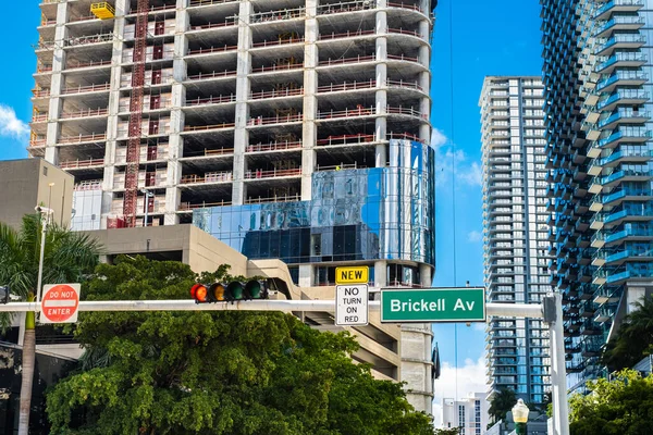 Cityscape Sign View Downtown Brickell District Miami — Fotografia de Stock