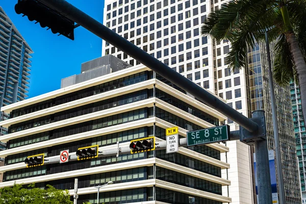 Cityscape Sign View Downtown Brickell District Miami — Zdjęcie stockowe