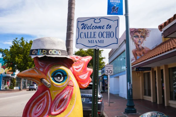 Miami Florida Usa Februari 2022 Stadsbilden Längs Populära Calle Ocho — Stockfoto