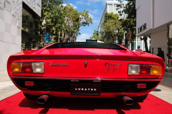 Miami Florida Febrero 2022 Vintage 1971 Lamborghini Miura Automóvil Deportivo — Foto de Stock