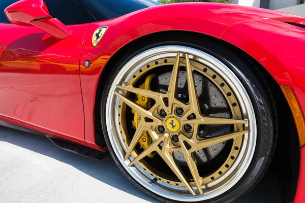 Miami Florida Usa February 2022 Exotic Ferrari Supercar Display Public — 스톡 사진