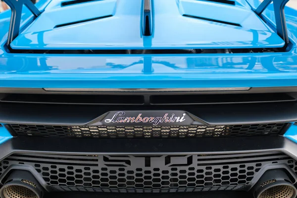 Miami Florida Usa Febbraio 2022 Supercar Lamborghini Huracan Sto Esposta — Foto Stock