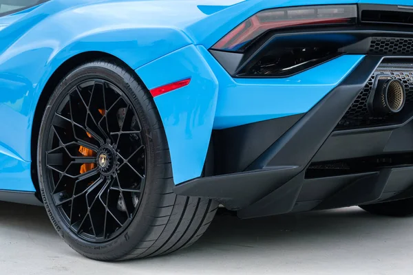 Miami Florida Usa Februar 2022 Exotischer Lamborghini Huracan Sto Supersportwagen — Stockfoto