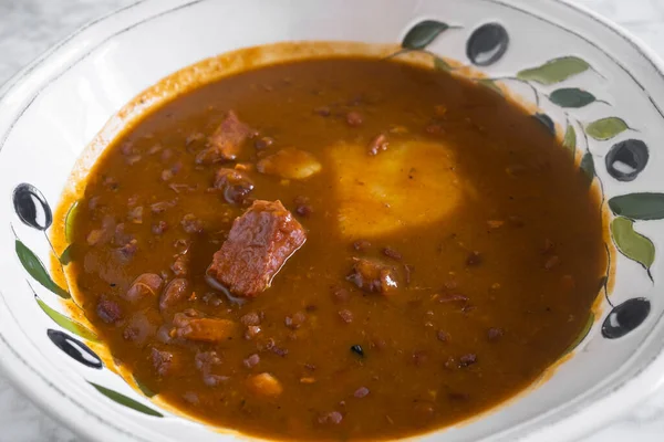 Bowl Cuban Red Bean Stew Bowl — Stock Photo, Image
