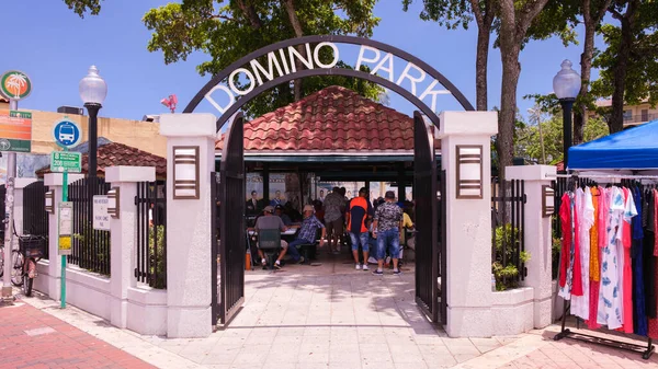 Miami Florida Eua Junho 2022 Parque Domino Little Havana Destino — Fotografia de Stock