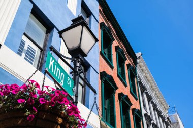 Cityscape of the historic downtown French Quarter district in Charleston, South Carolina