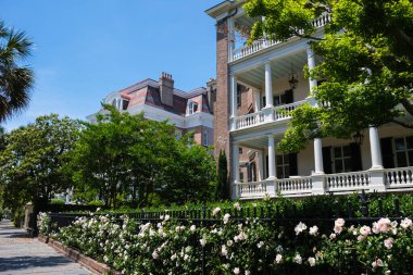Cityscape of the historic French Quarter residential district in Charleston, South Carolina