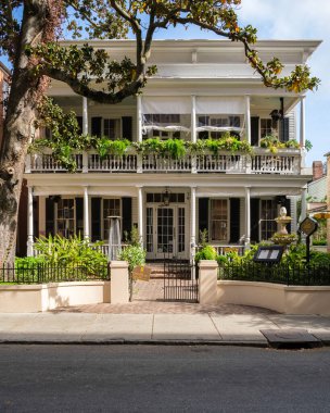 Charleston, South Carolina USA - May 3, 2022: The popular Husk restaurant in the historic downtown district on Queen Street.