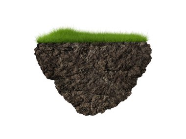 The floating island on white background.	