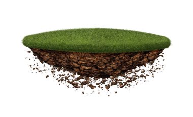 The floating island on white background.	