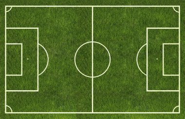 Futbol sahasının üst görünümü.