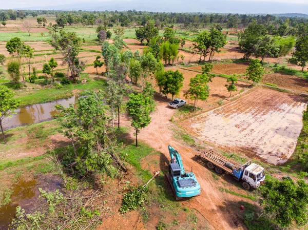 The top view of human deforestation