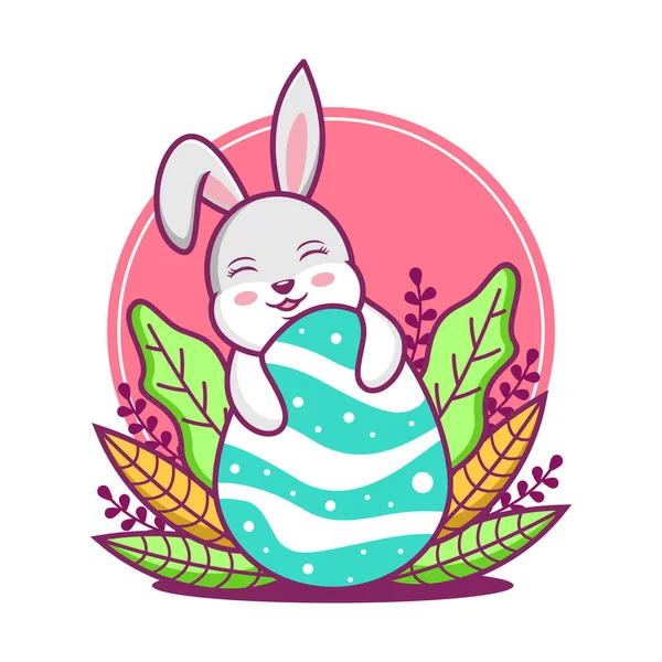 Easter Day Bunny Cartoon Illustration — Stock Vector