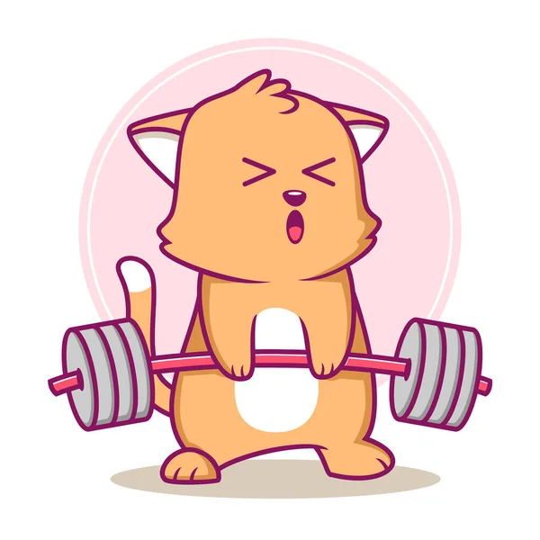 Niedliche Katze Workout Cartoon Illustration — Stockvektor