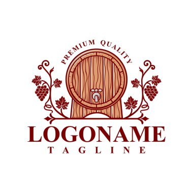 Hand drawn vineyard logo, wine logo template