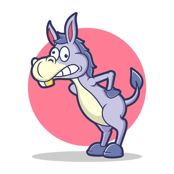 Funny Donkey Cartoon Character — Stok Vektör